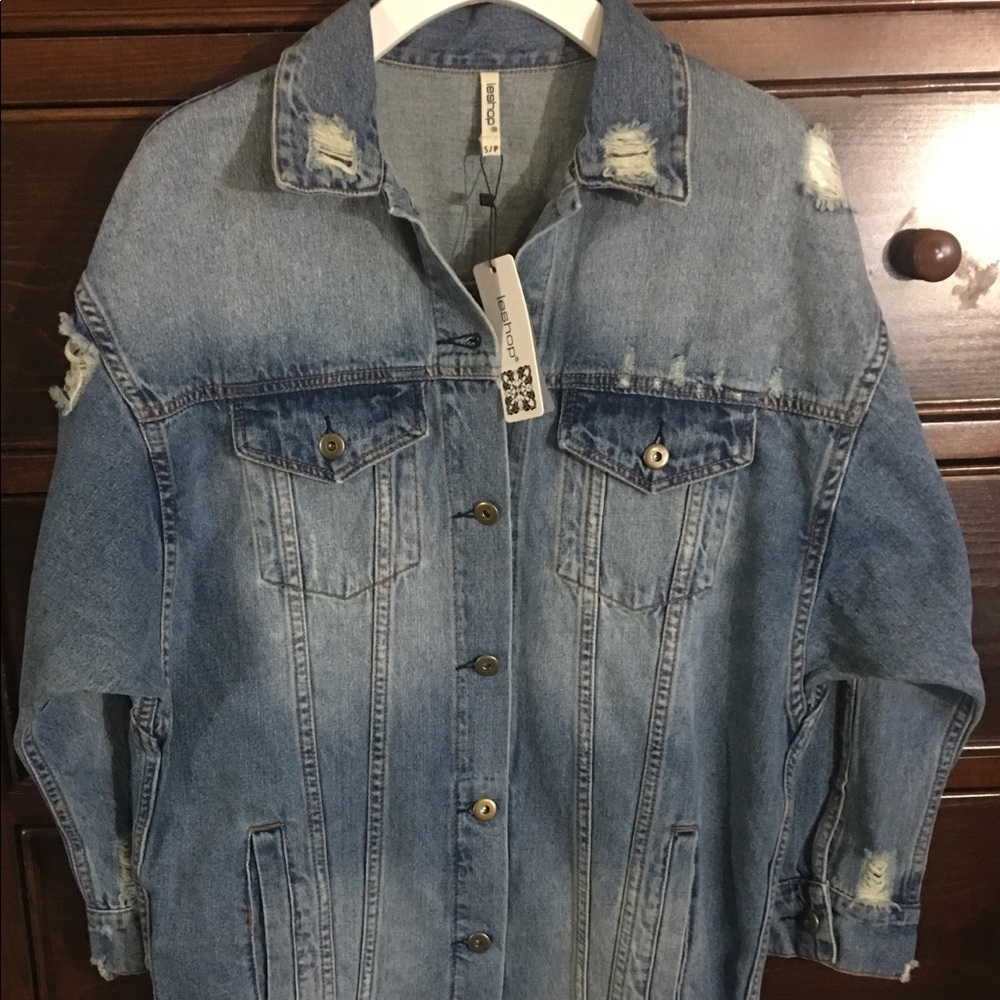LeShop Oversized Jean Jacket - Picture 4 of 6